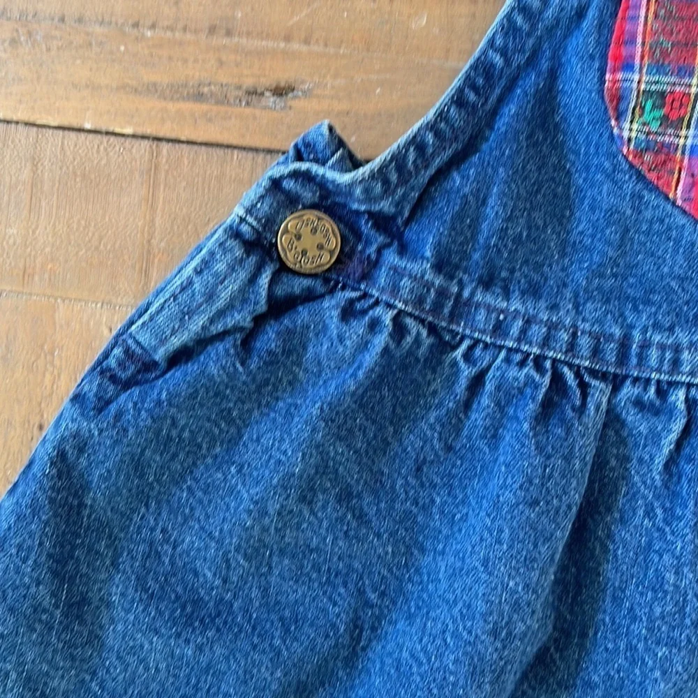 Oshkosh vintage plaid jean jumper